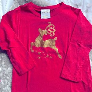 Toddler Girl Shirt with Reindeer